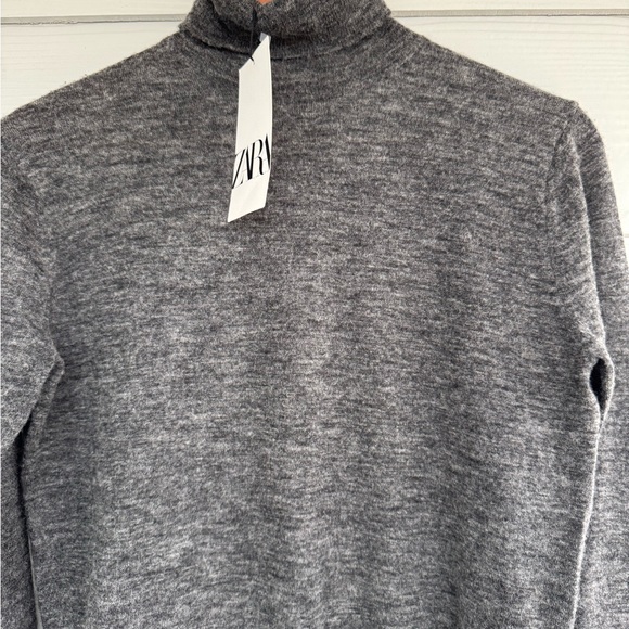 ZARA Women’s Turtleneck Sweater Gray Size S Alpaca Wool Blend NWT - Picture 5 of 10